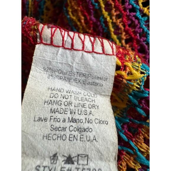 Vintage Style Biz Rainbow Knit Racerback Tank Festival 90s size Medium - Picture 5 of 6